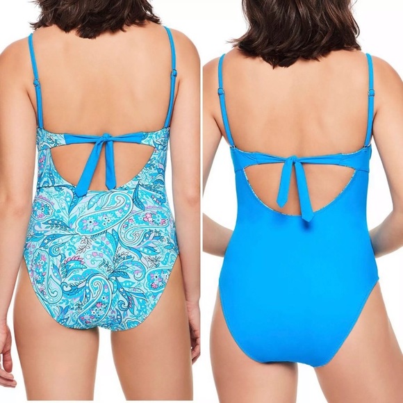 Vera Bradley Paisley Carly Reversible Swimsuit - Picture 2 of 6